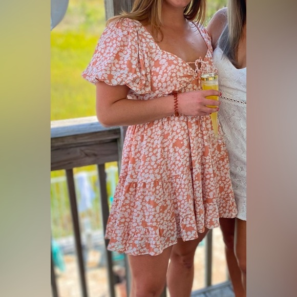 Coral backless sundress / size M - Picture 5 of 5